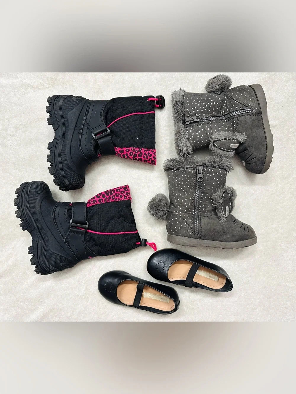 Big lot Girls Shoes,Boots Size US 7/8 Black Leather Excellent Condition